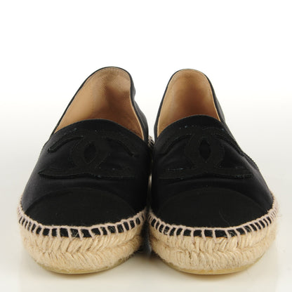Chanel Satin CC Espadrilles 37 Black 2 of 8