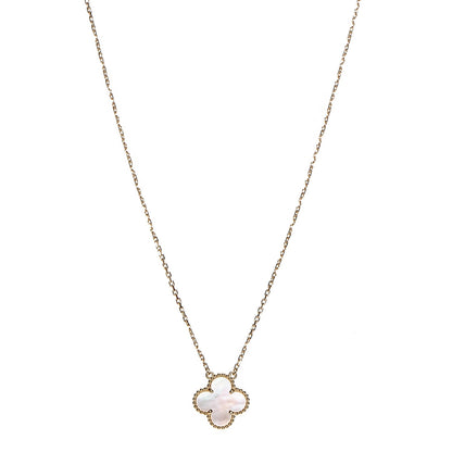 Van Cleef & Arpels 18K Yellow Gold Mother of Pearl Vintage Alhambra Pendant Necklace 1 of 5