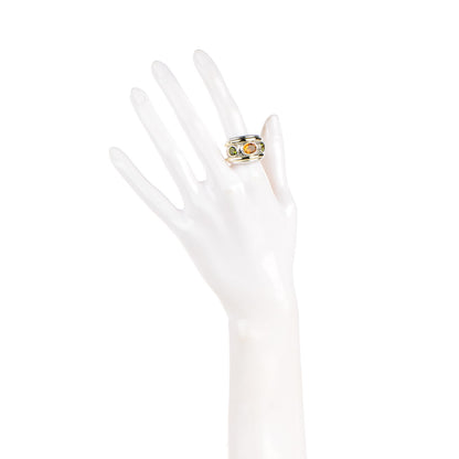 David Yurman Sterling Silver 14K Yellow Gold 17mm Citrine Peridot Renaissance Ring 57 8.25 2 of 5