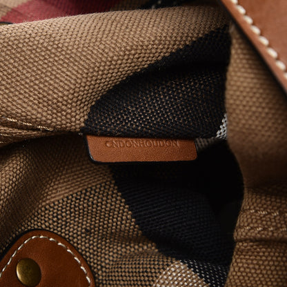 Burberry Canvas Mega Check Small Bucket Tan 10 of 11