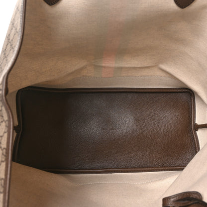 Gucci GG Supreme Monogram Textured Dollar Calfskin Web Large Ophidia Tote Beige Ebony New Acero 5 of 10