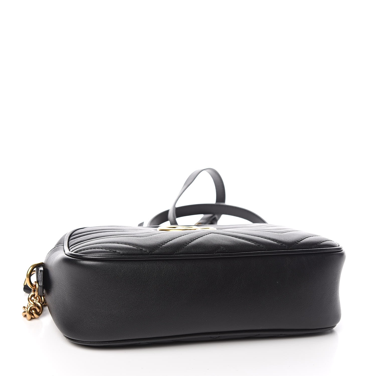 Gucci Calfskin Matelasse Small GG Marmont Chain Shoulder Bag Black 4 of 10