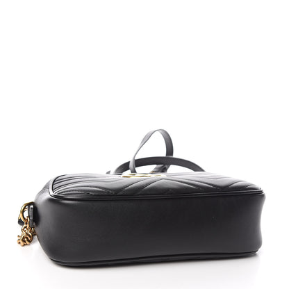 Gucci Calfskin Matelasse Small GG Marmont Chain Shoulder Bag Black 4 of 10