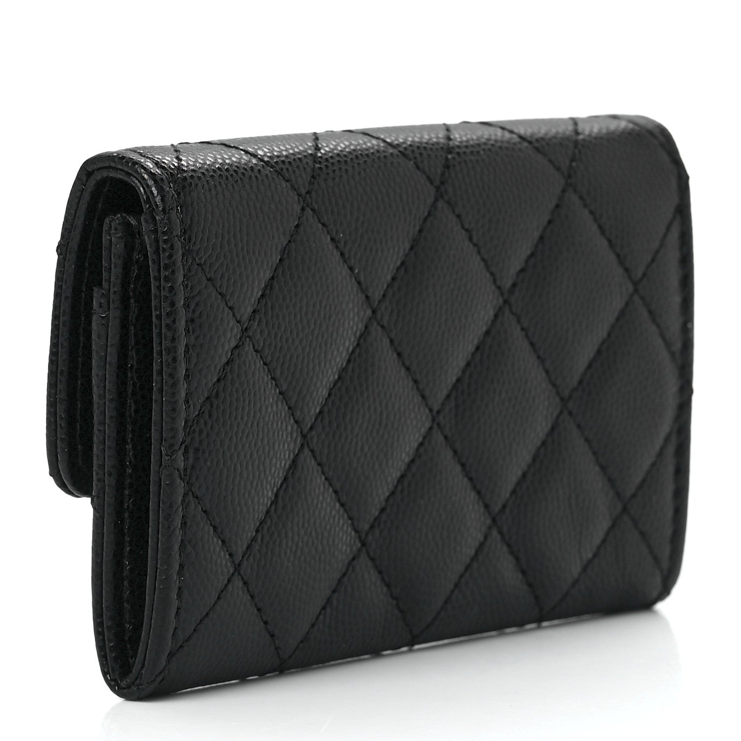 Chanel Caviar Quilted Crystal CC Flap Card Holder Black 3 of 13