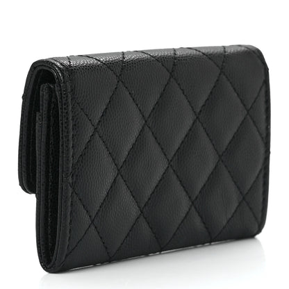 Chanel Caviar Quilted Crystal CC Flap Card Holder Black 3 of 13
