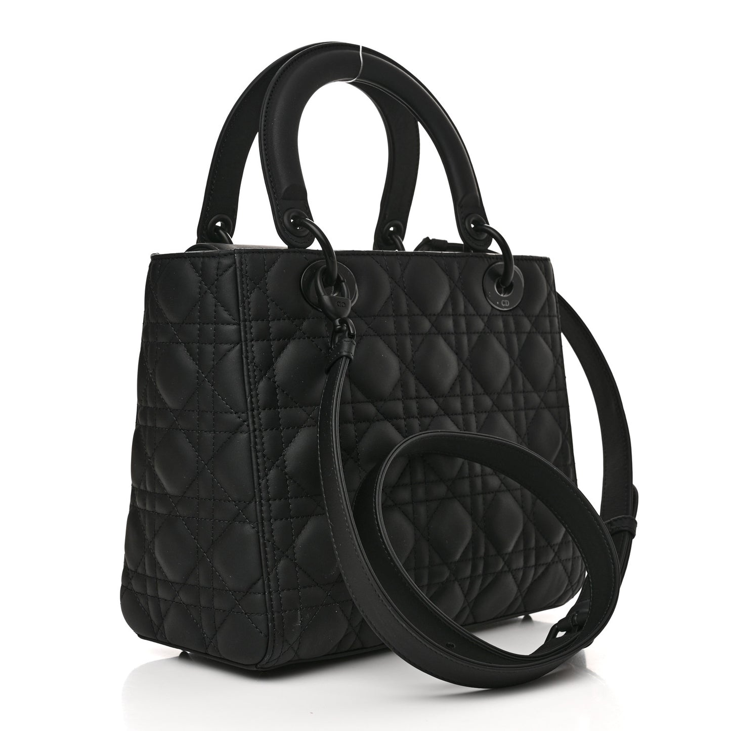 Ultra Matte Calfskin Cannage Medium Lady Dior Black
