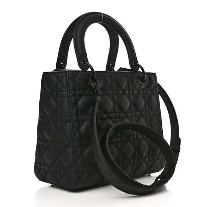 Christian Dior Ultra Matte Calfskin Cannage Medium Lady Dior Black 3 of 10