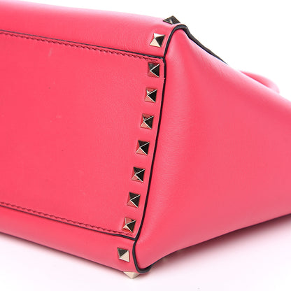 Valentino Garavani Vitello Small Rockstud Double Handle Tote Deep Fuxia 8 of 14