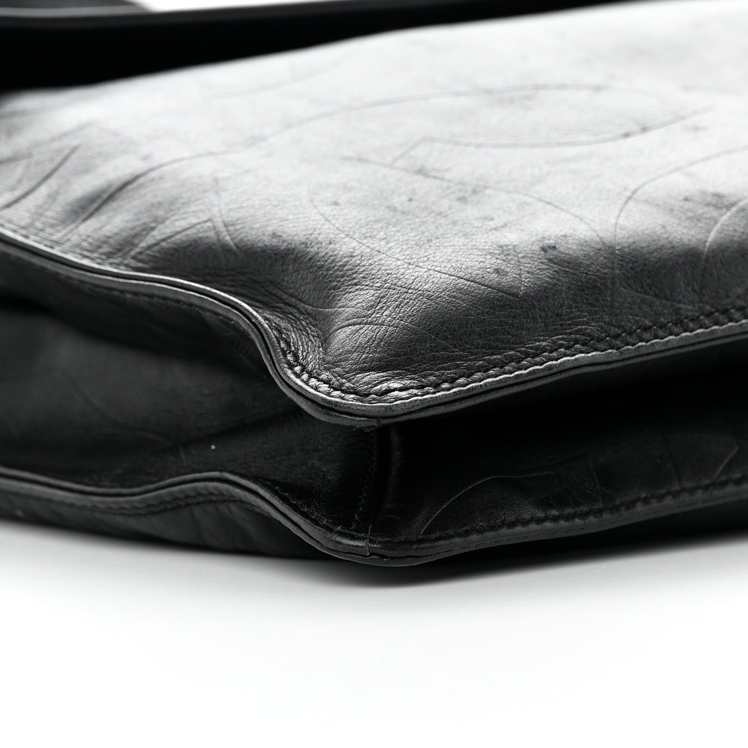 Chanel Calfskin Embossed CC Messenger Bag Black 9 of 15