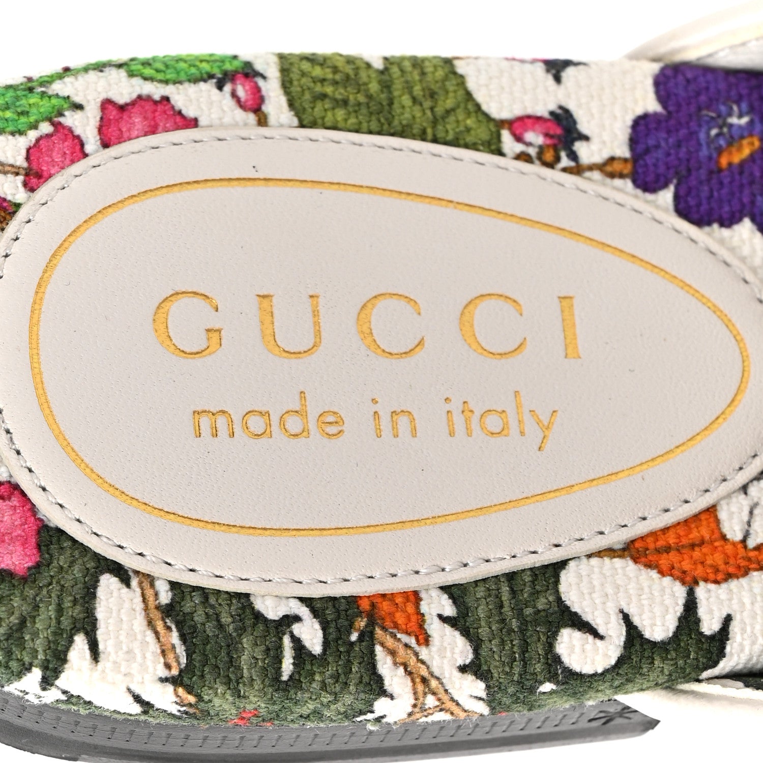 Gucci Canvas Flora Womens Princetown Slippers 36.5  White Multicolor 8 of 10