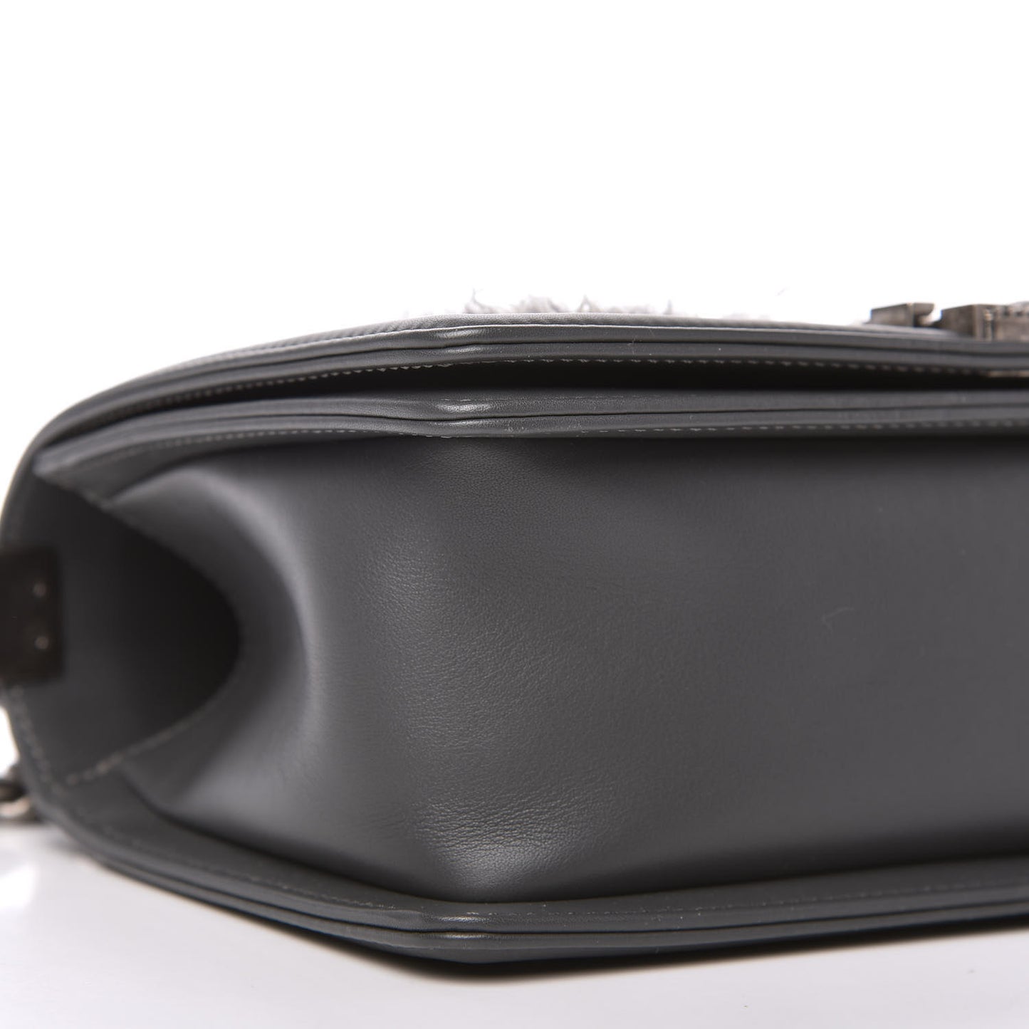 Tweed Calfskin Medium Boy Flap Grey