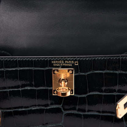 Hermes Shiny Alligator Mini Kelly Sellier 20 Vert Cypress 19 of 30