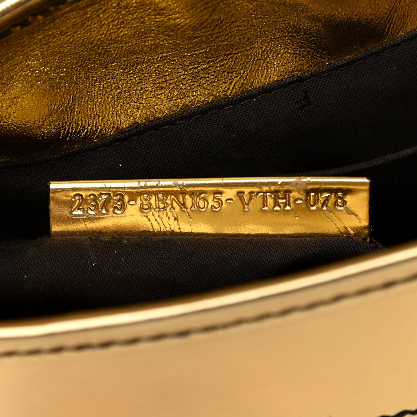 Patent Calfskin B Bag Gold