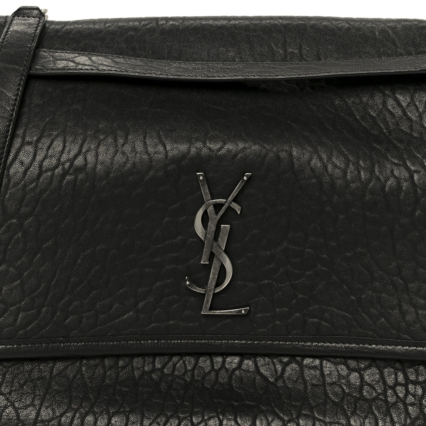 Grained Lambskin Monogram Large Niki Chain Satchel Black