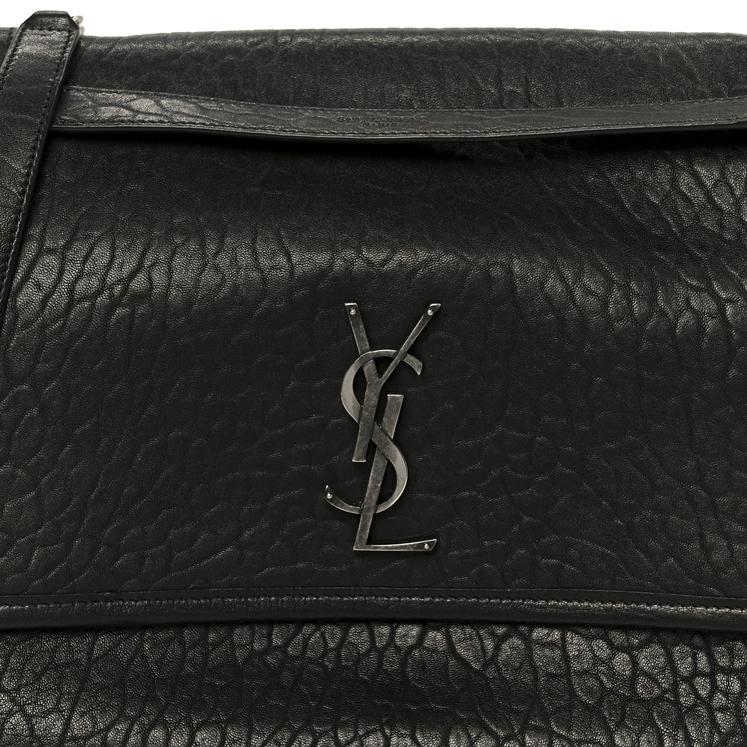 Saint Laurent Grained Lambskin Monogram Large Niki Chain Satchel Black 9 of 11