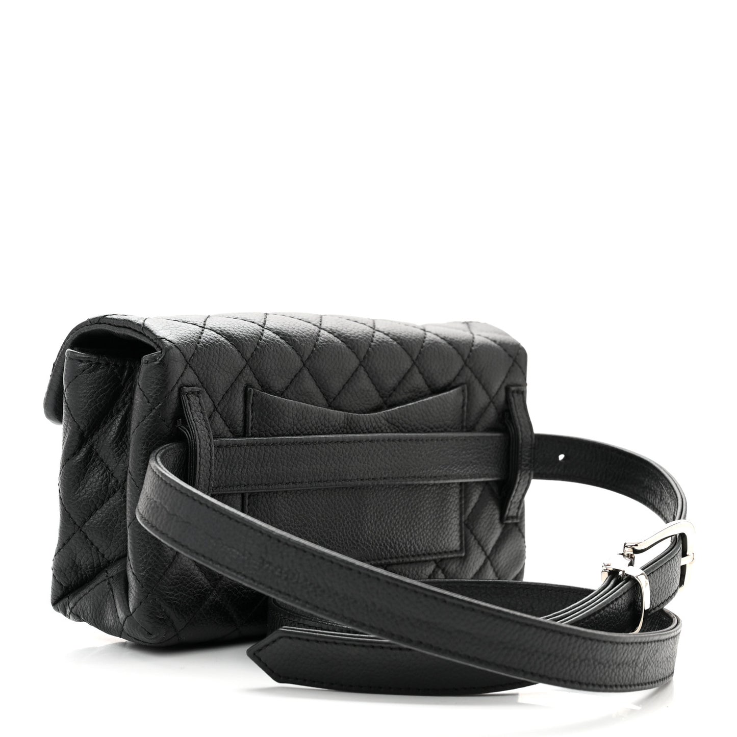 Grained Calfskin Quilted 2.55 Reissue Flap Belt Bag Clutch Black