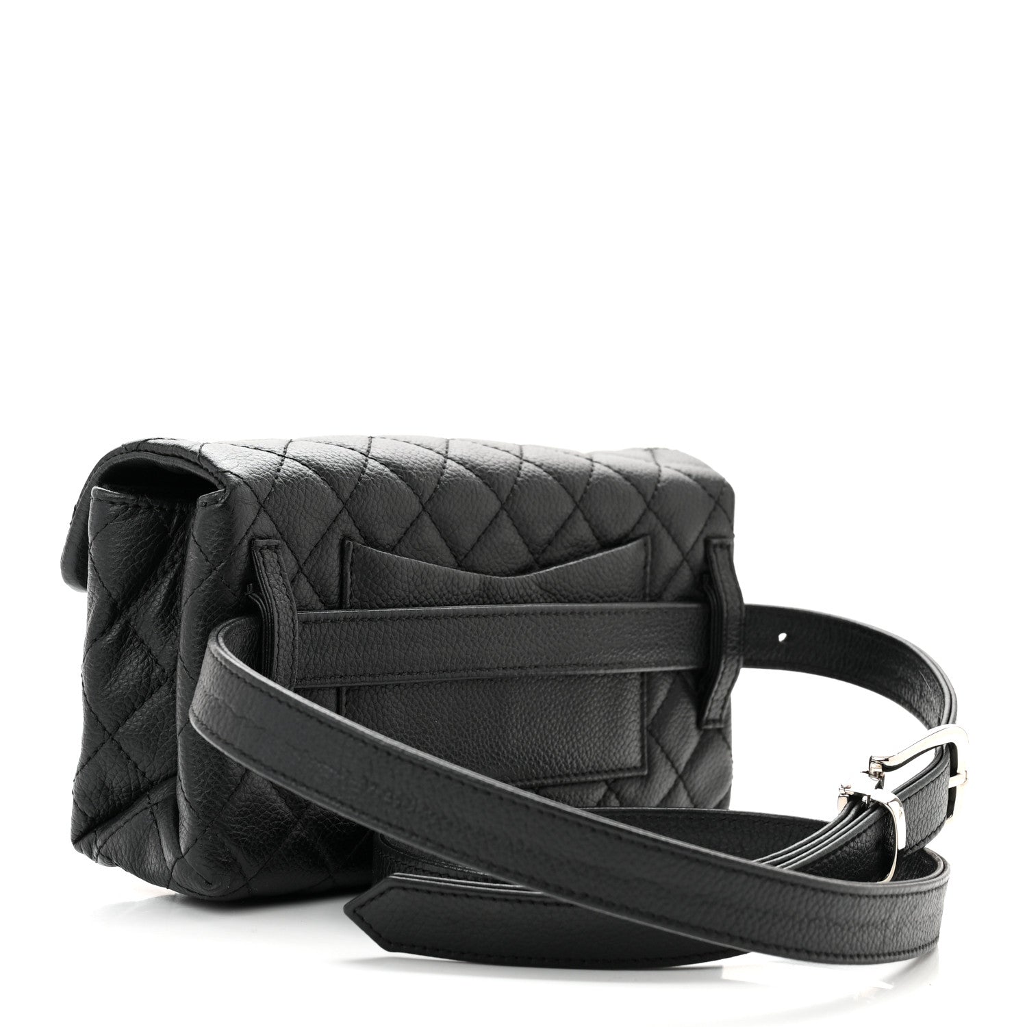 Chanel Grained Calfskin Quilted 2.55 Reissue Flap Belt Bag Clutch Black 3 of 11