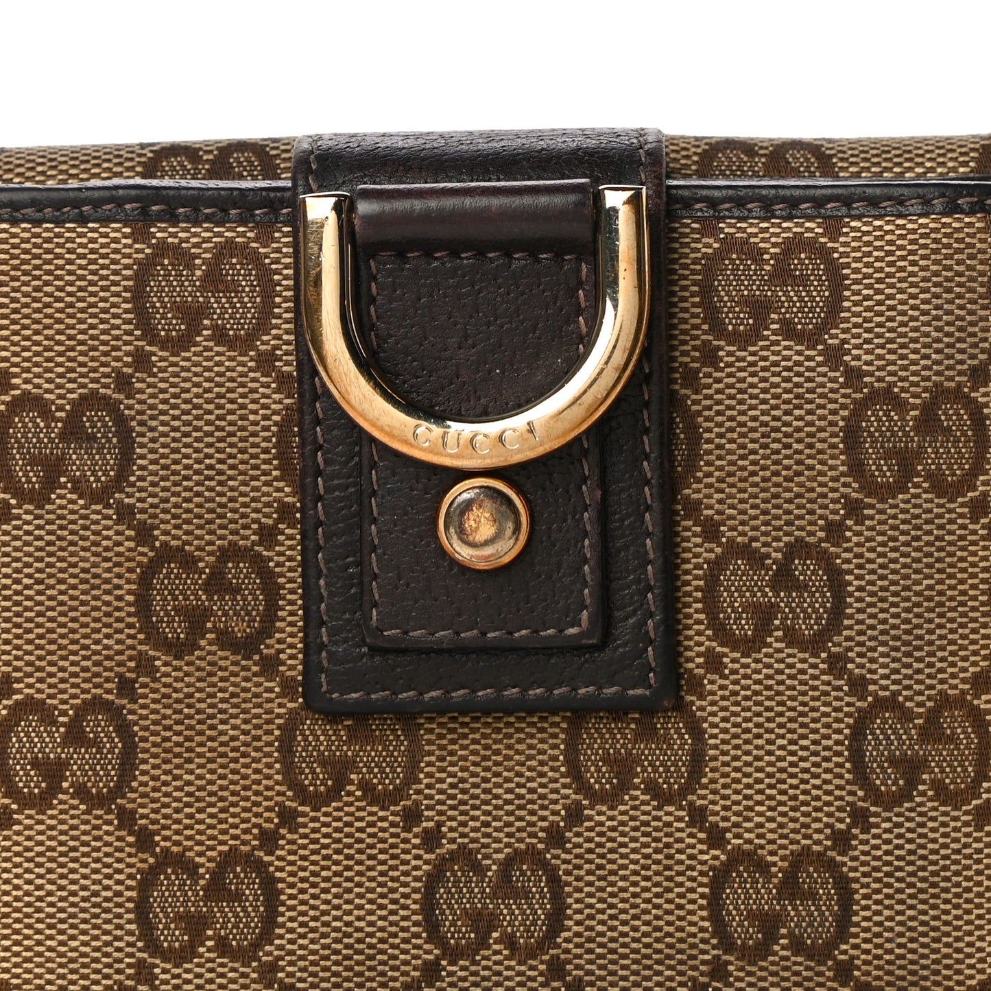 Monogram D Ring Compact Wallet Dark Brown