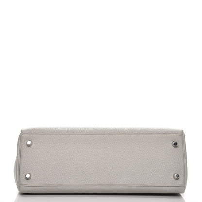 Hermes Taurillon Clemence Kelly Retourne 32 Gris Perle 29 of 33