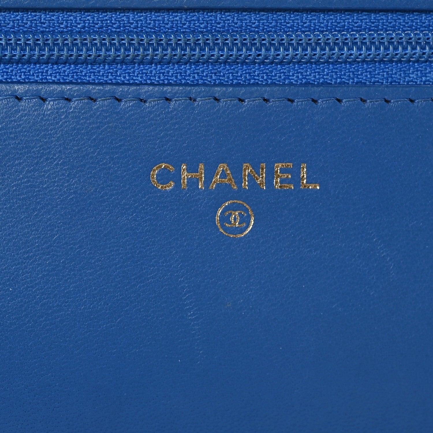 Chanel Lambskin Quilted Wallet On Chain WOC Blue 5 of 11