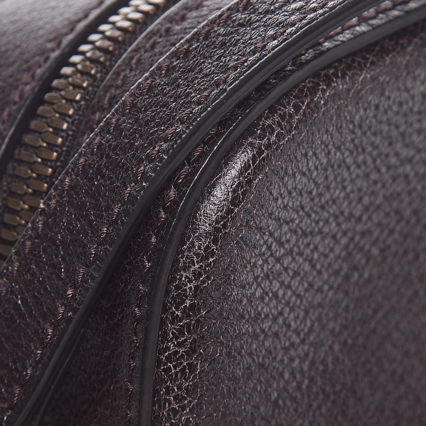 Textured Calfskin Web Small Webby Bee Shoulder Bag Brown Coffee