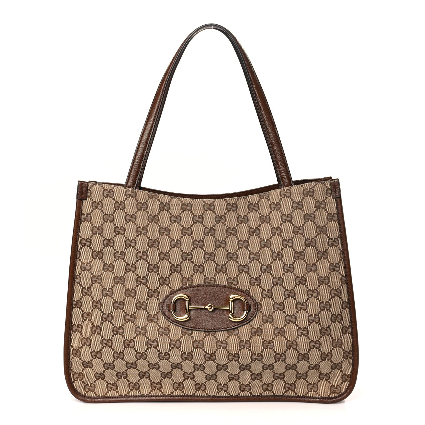 Monogram Horsebit 1955 Tote Bag Beige Brown Sugar