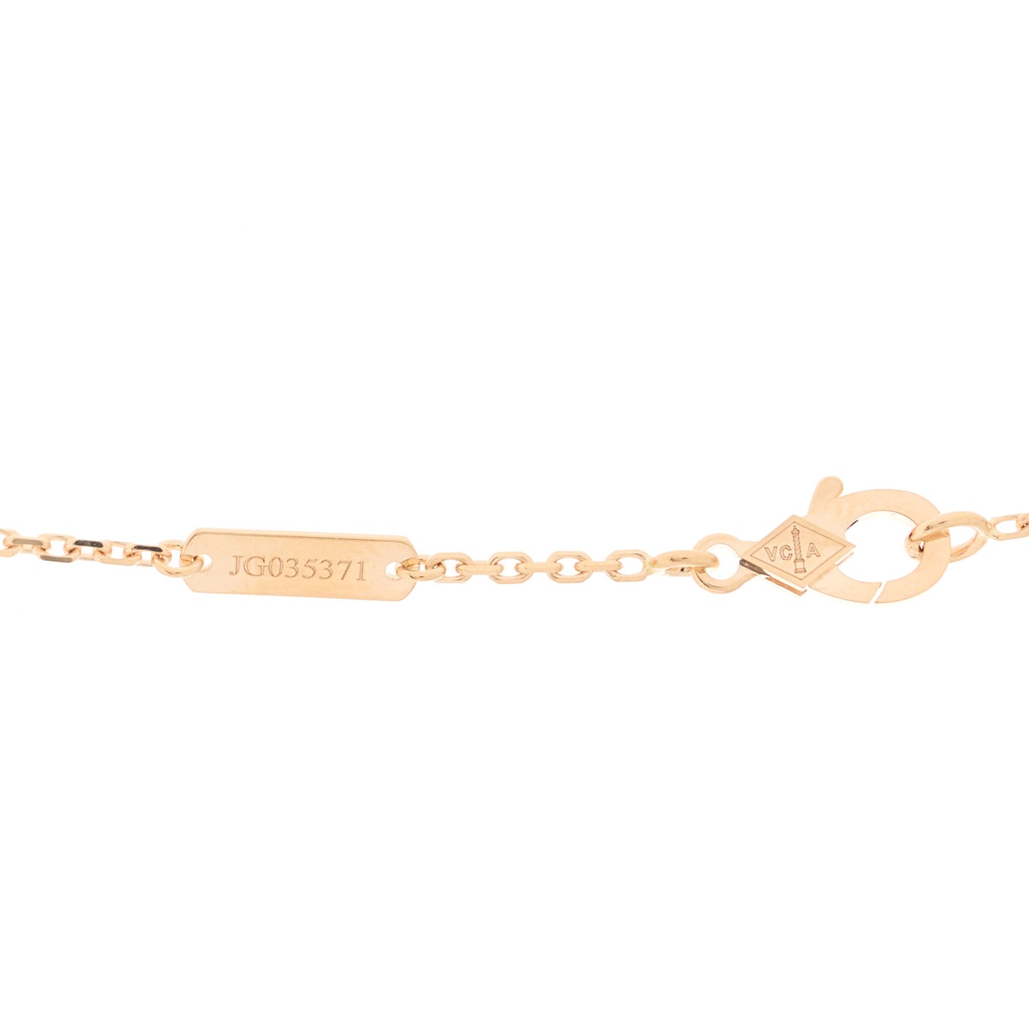 18K Rose Gold Diamond Small Perlee Clovers Pendant Necklace