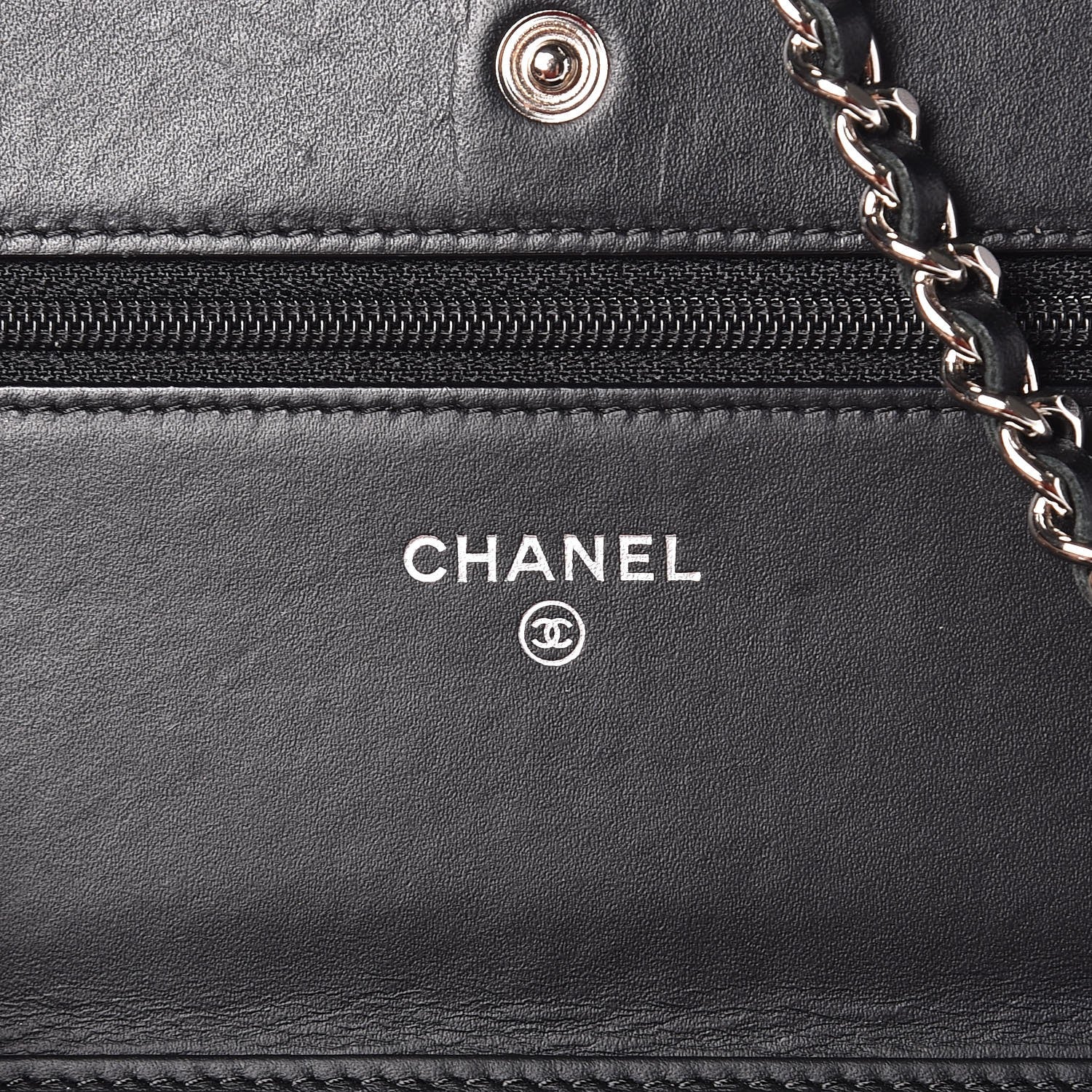 Chanel Patent Quilted Wallet On Chain WOC Black 6 of 8