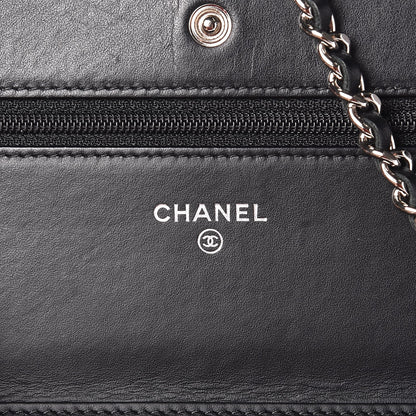 Chanel Patent Quilted Wallet On Chain WOC Black 6 of 8