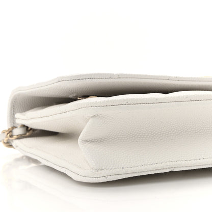 Chanel Caviar Quilted Enamel Coco Casino Wallet On Chain WOC White 10 of 12