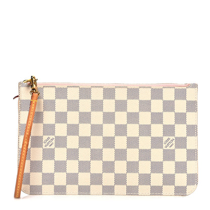 Louis Vuitton Damier Azur Neverfull MM GM Pochette Rose Ballerine 1 of 7