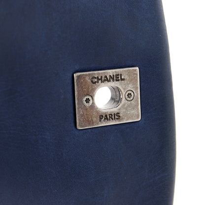 Chanel Iridescent Calfskin Quilted Large New Bubble Flap Navy 7 of 12
