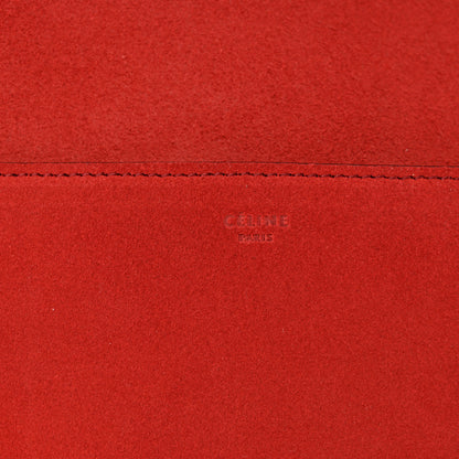 Celine Suede Calfskin Sangle Bucket Bag Red 6 of 11