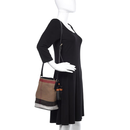 Burberry Canvas Mega Check Mini Ashby Tassel Crossbody Black 2 of 8