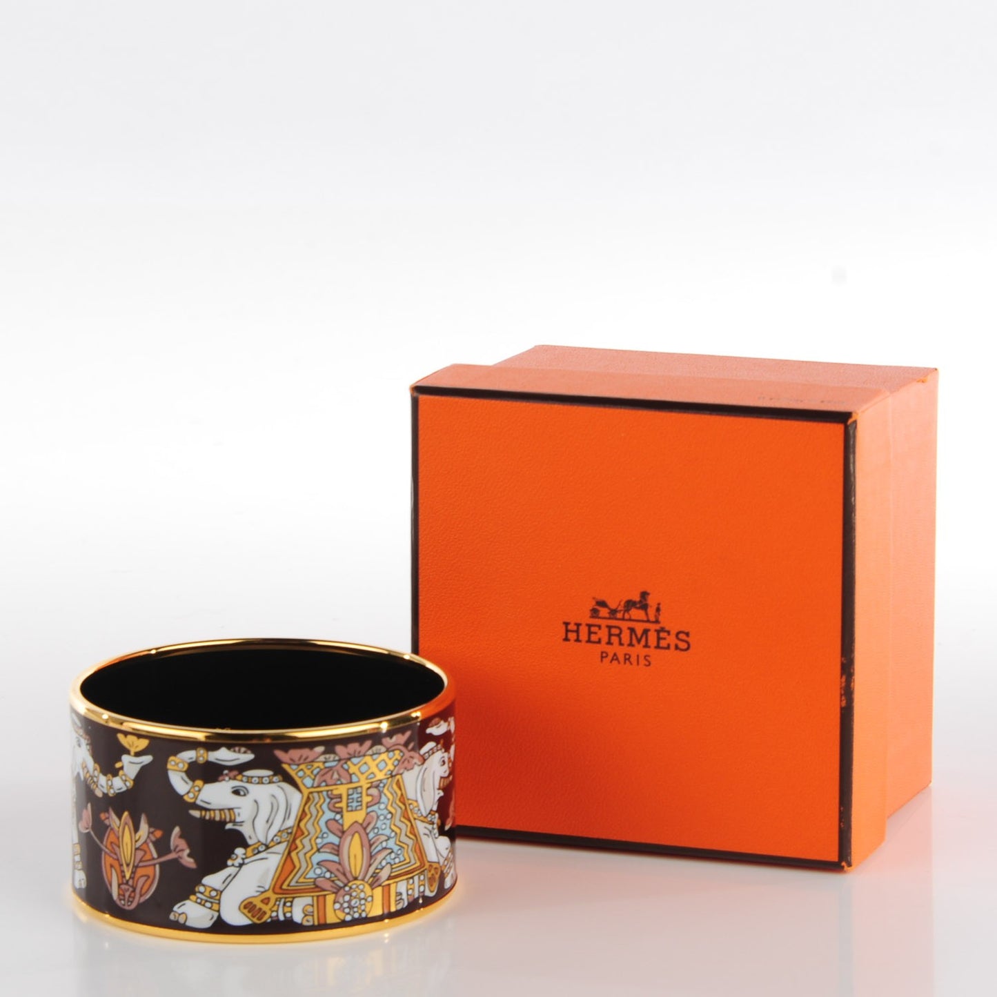 Enamel Printed Elephant Torana Extra Wide Bracelet 70