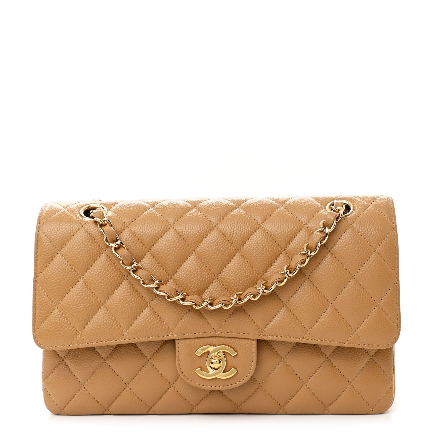 Chanel Caviar Quilted Medium Double Flap Beige 1 of 11