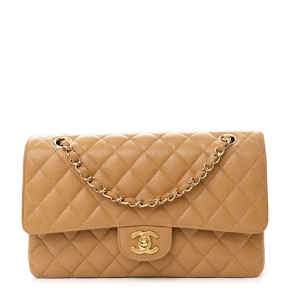 Chanel Caviar Quilted Medium Double Flap Beige 1 of 11