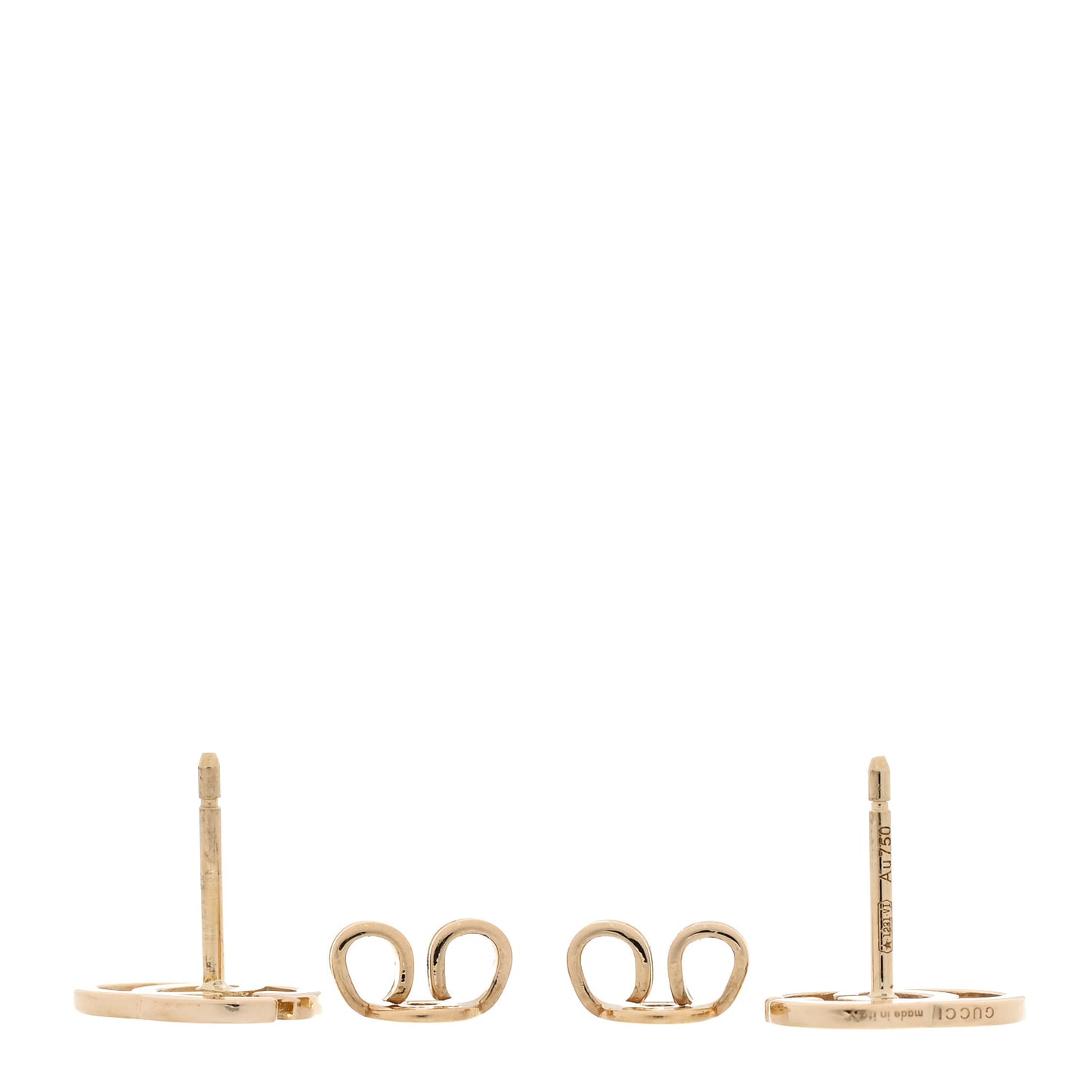 18K Yellow Gold Running G Stud Earrings