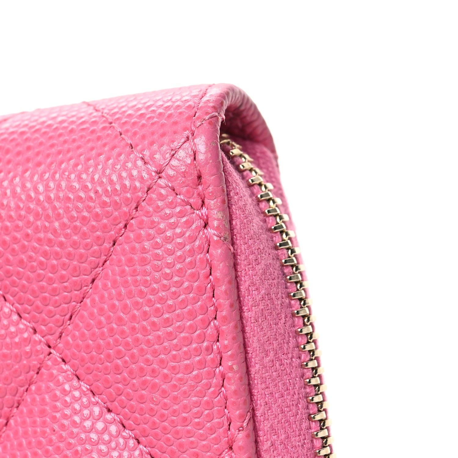 Chanel Caviar Quilted Zip Coin Purse Pink 12 of 13