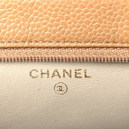 Chanel Caviar Timeless CC Cosmetic Pouch Beige 6 of 10