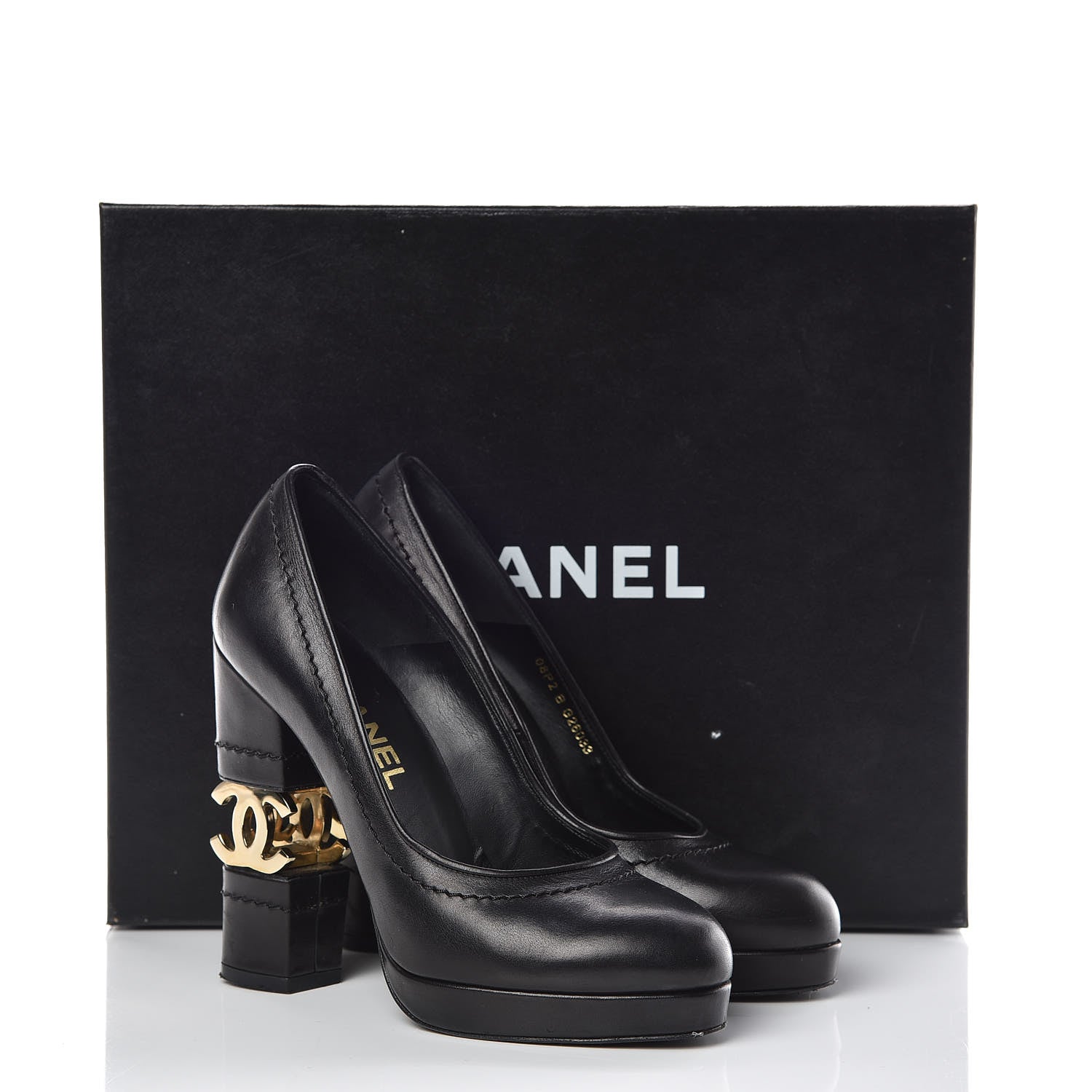 Chanel Calfskin Escarpins CC Pumps 36.5 Black 13 of 13