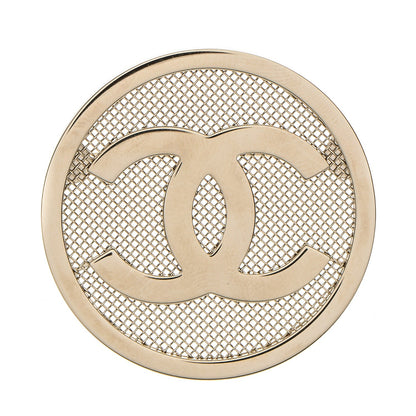 Chanel Mesh Circle CC Brooch Gold 1 of 4