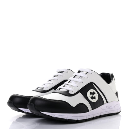 Gucci Calfskin Womens Interlocking G Sneakers 36.5 Black White 3 of 7