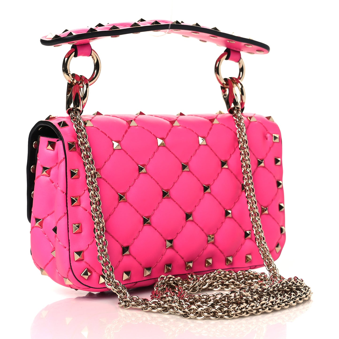 Calfskin Mini Rockstud Spike Shoulder Bag Azalea