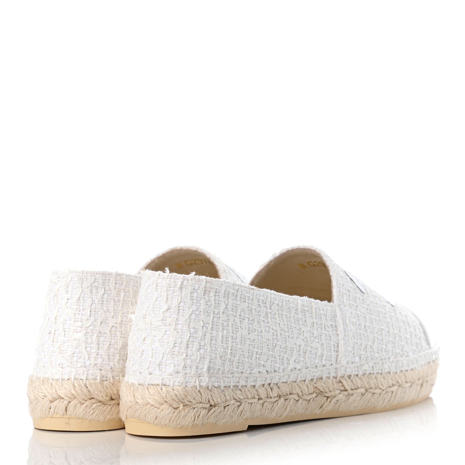 Chanel Tweed Patent CC Espadrilles 38 White 4 of 10