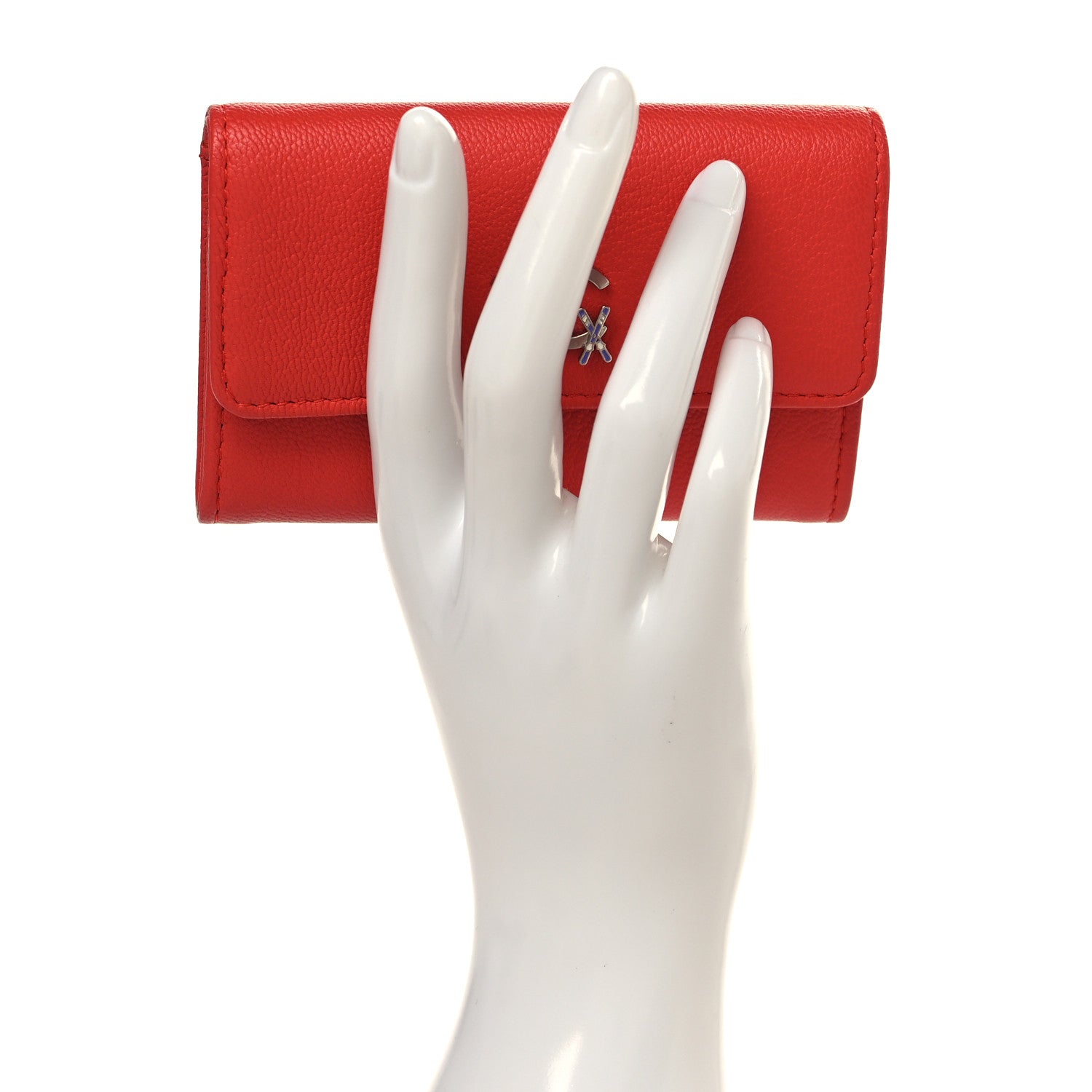 Chanel Goatskin CC Flap Card Holder Red 2 of 8