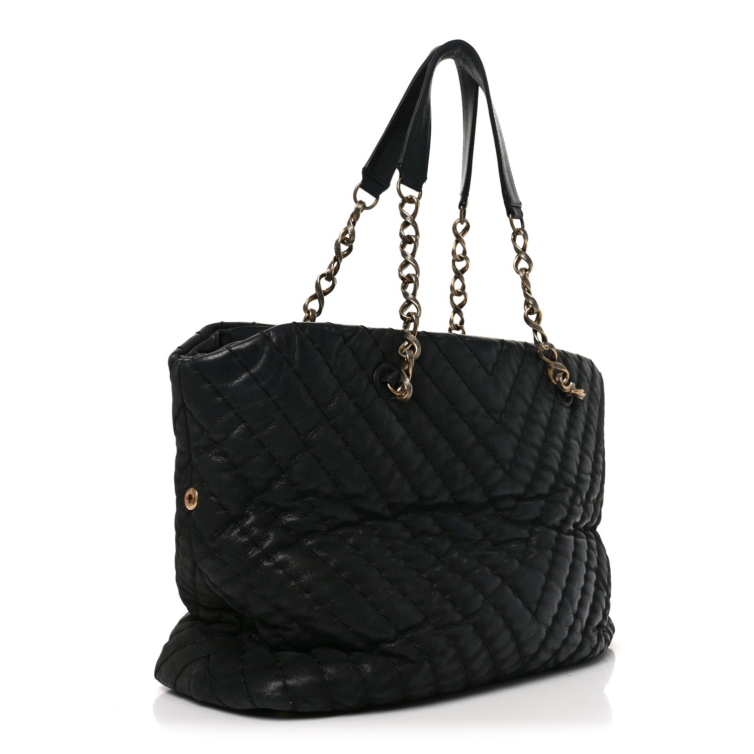 Chanel Calfskin Chevron Quilted Surpique Tote Black 3 of 10