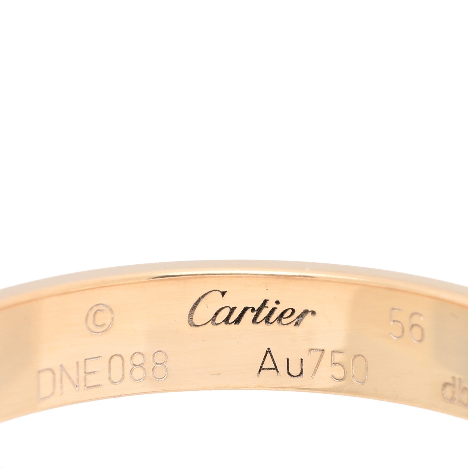 Cartier 18K Yellow Gold 3.5mm LOVE Wedding Band Ring 56 7.5 4 of 4