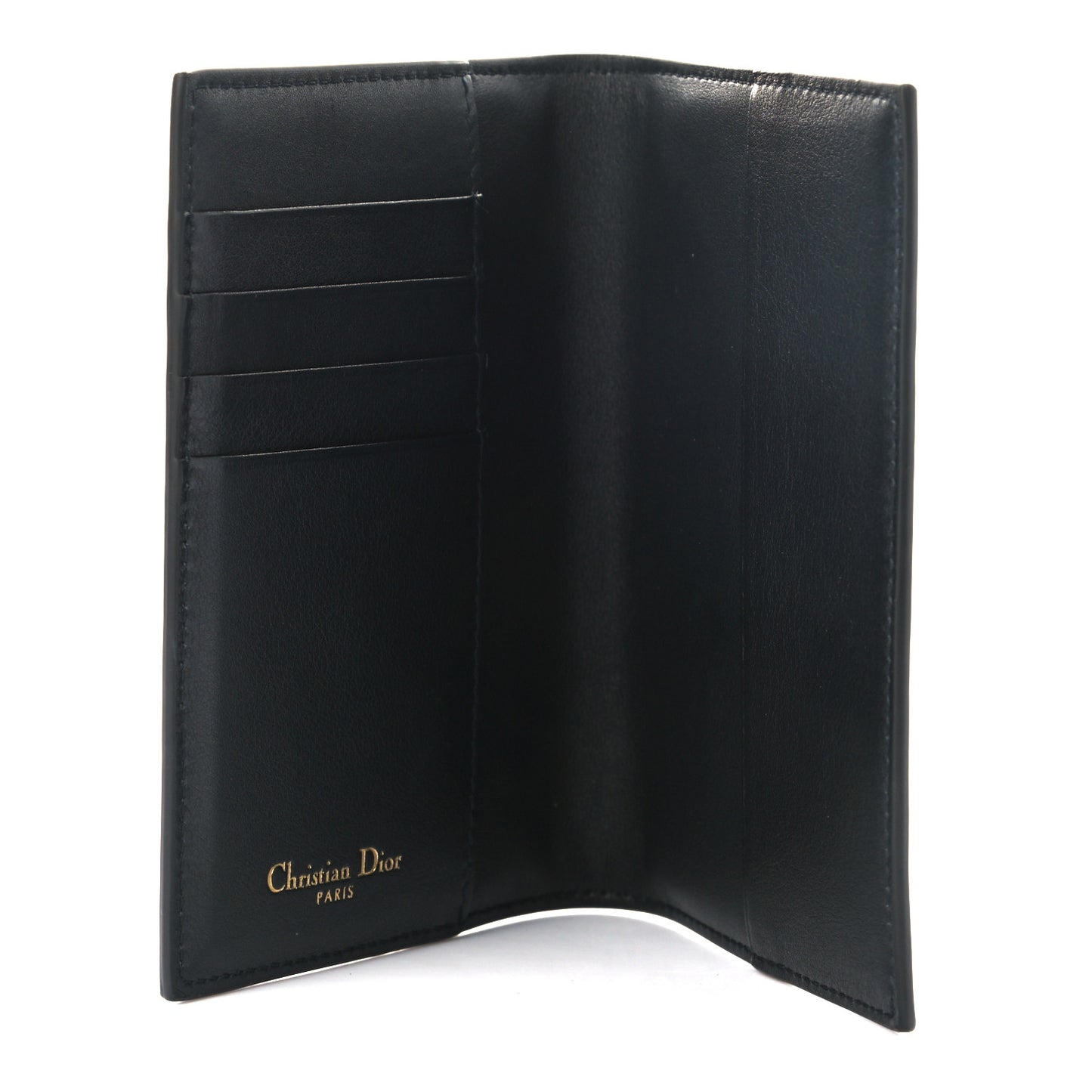 Calfskin Oblique Passport Holder Blue