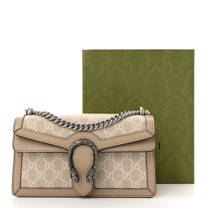 Gucci GG Supreme Monogram Textured Dollar Calfskin Small Rectangular Dionysus Shoulder Bag Beige Mystic White Oatmeal 11 of 11